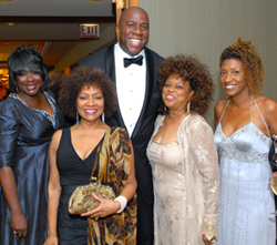 Chery Bryson, Magic Johnson, and friends